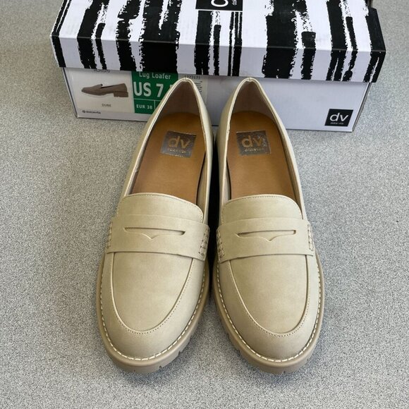 NEW Dv Dolce Vita Lug Loafer Women's Size 7.5 Dune Beige Slip-On - Picture 2 of 9